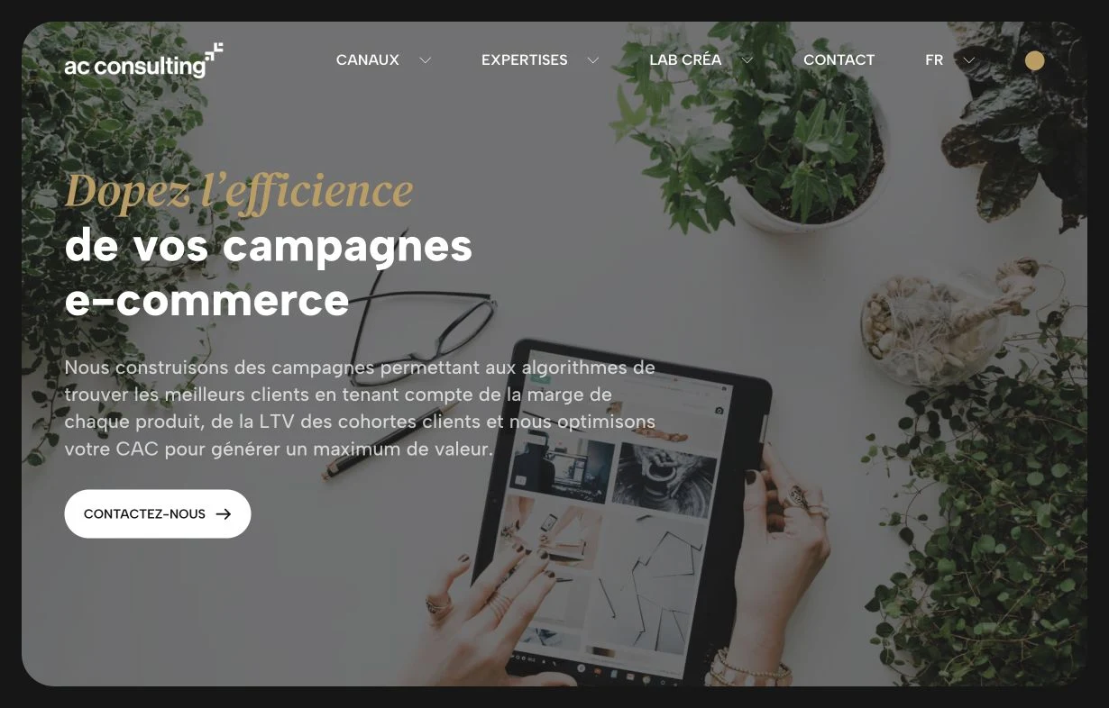 Une page consacrée à l’e-commerce