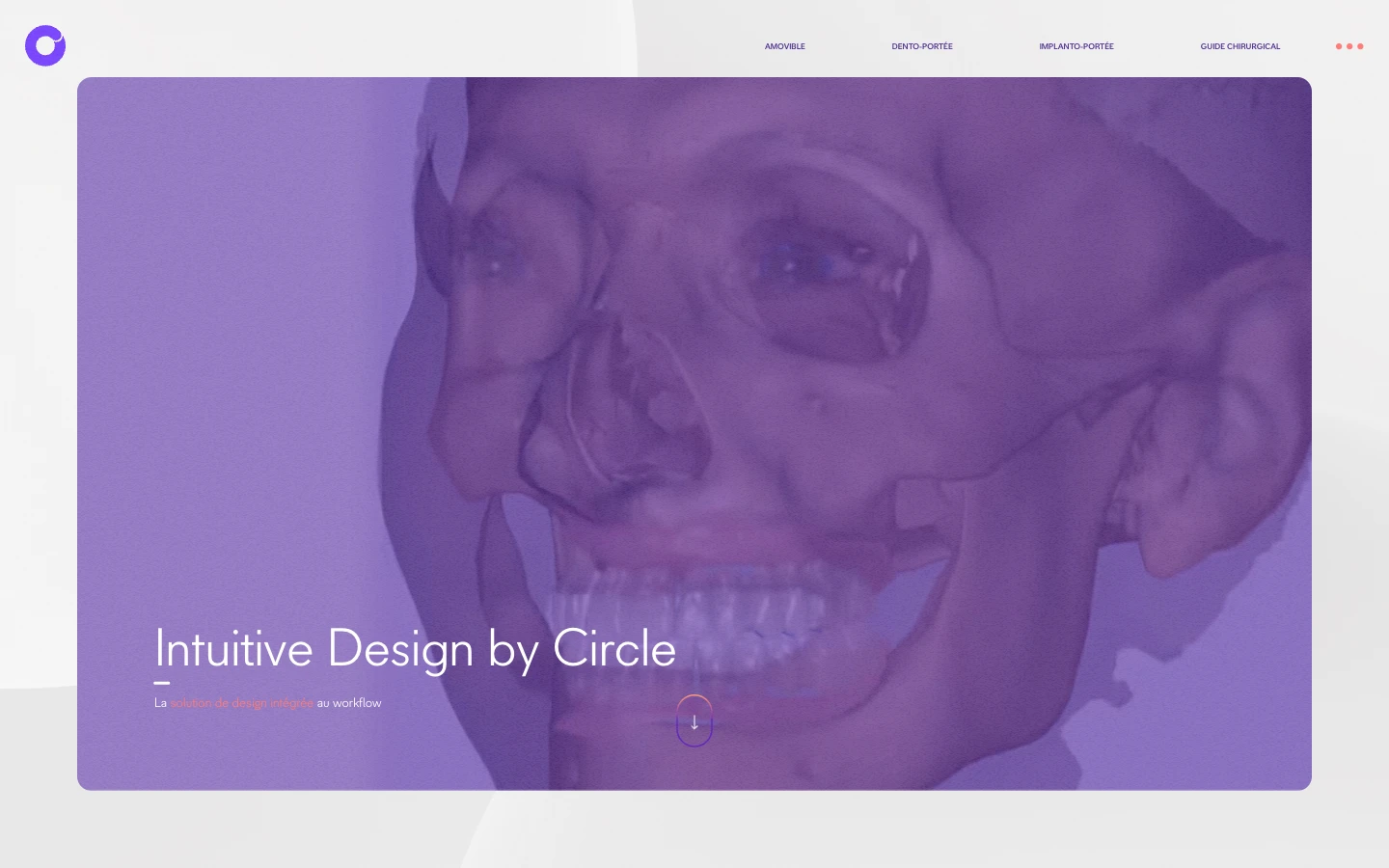 Page Intuitive Design avec une visualisation en trois dimensions de la mâchoire