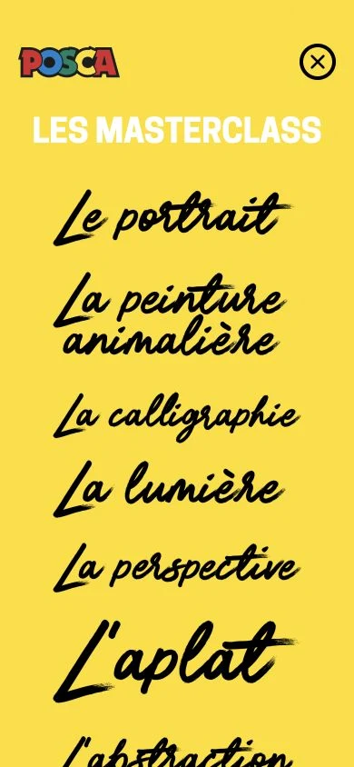 Choisir parmi les neuf masterclass