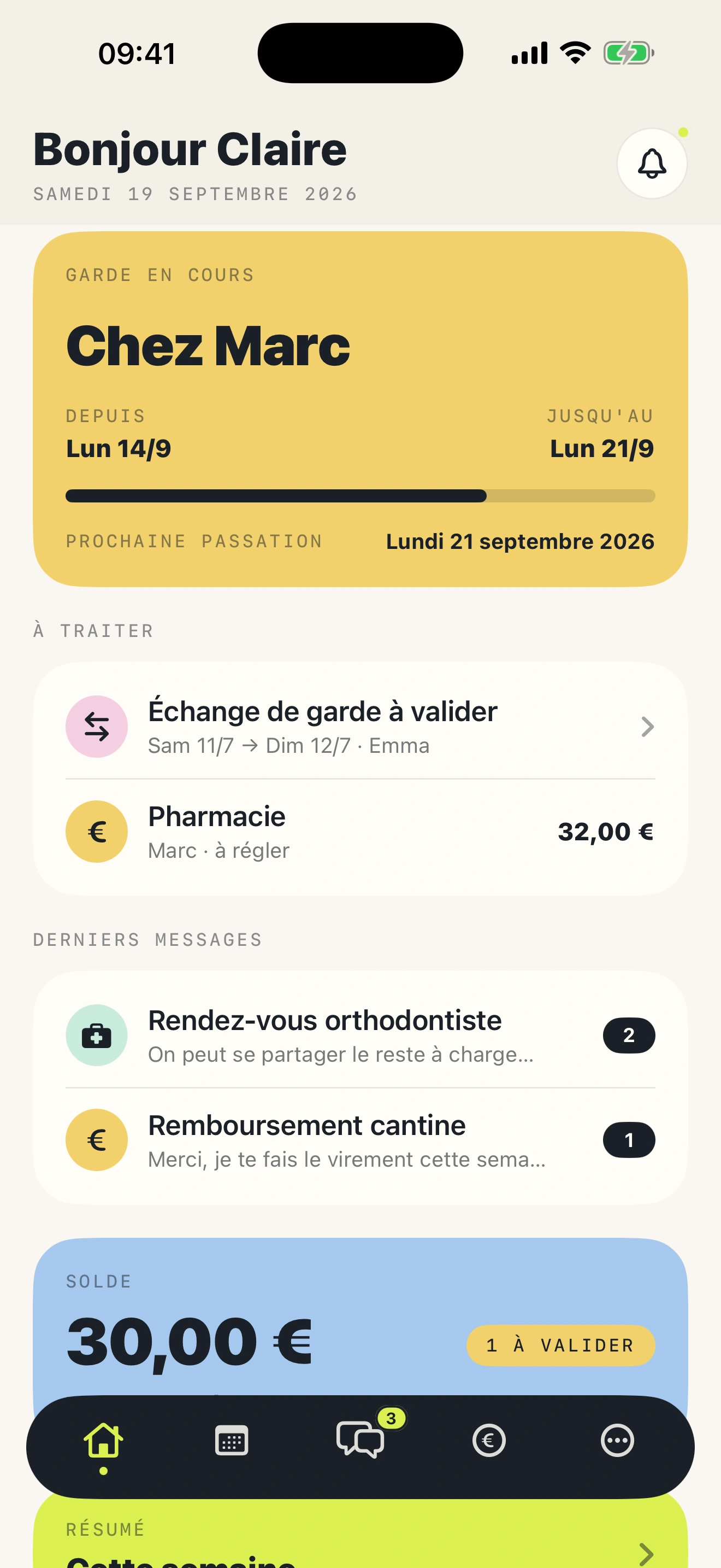 Accueil de Ribambelle avec la garde en cours, la prochaine passation et les éléments à traiter