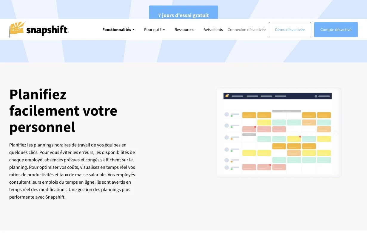 Expliquer la fonctionnalité de planning